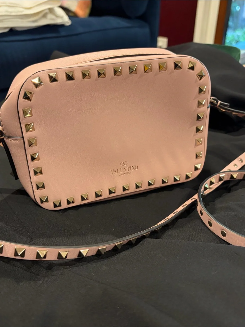 Valentino Garavani Blush Pink Rockstud Leather Crossbody